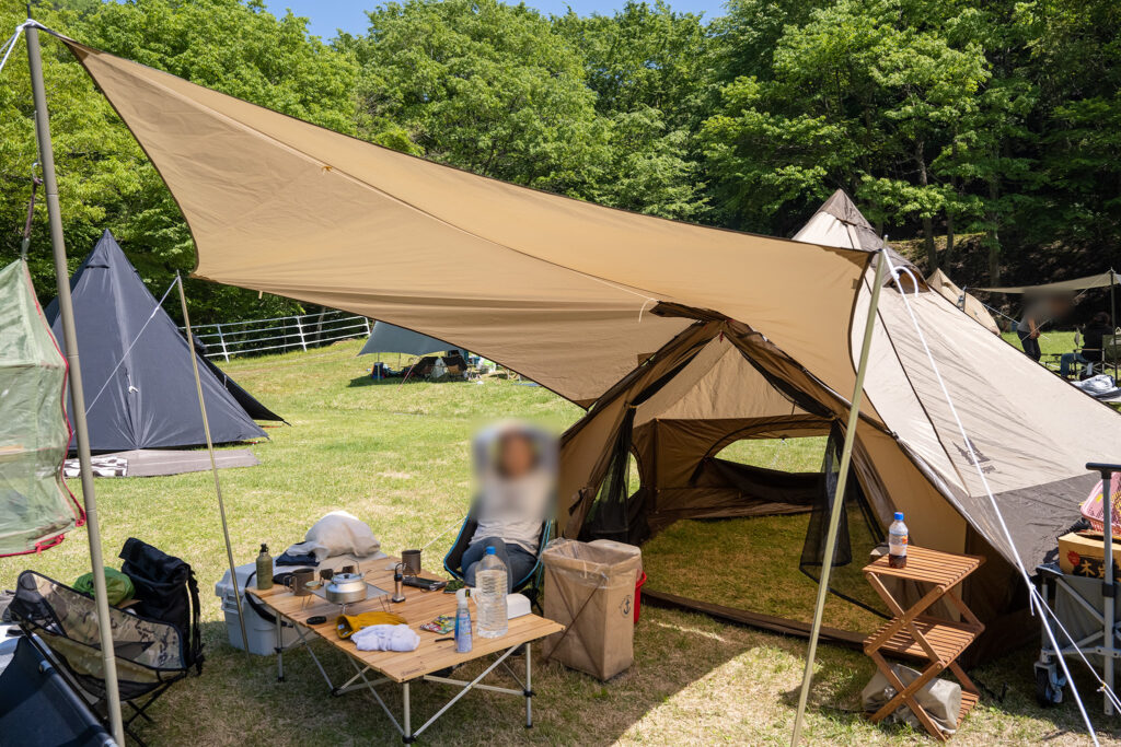 "グロッケ8"+"システムタープペンタ3×3" アップライトポールスタイル