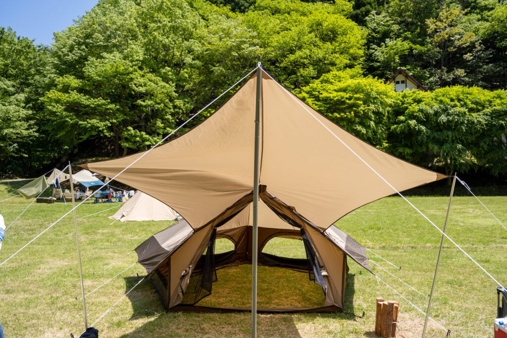 170cmのアップライトポールを左右に設置