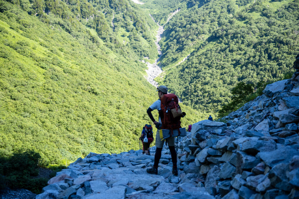 ピントがずれているが背負っているところ